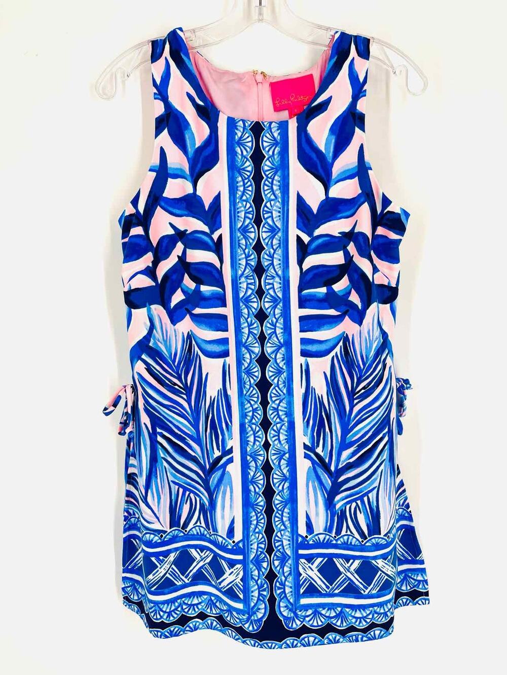 Lilly Pulitzer Size 4 Pk/Bl/Wh Leaves Designer Dress